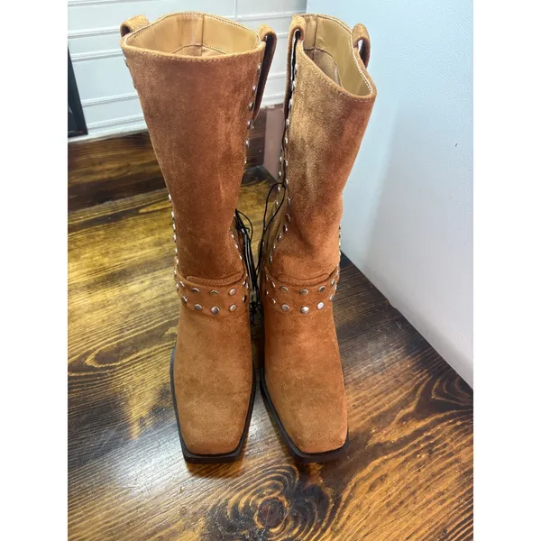 Madden NYC Brown Studded Heeled‎ Boots Size 8 - Image 3