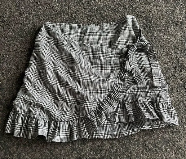 Honey Belle Gingham Faux Wrap Skirt - Image 3