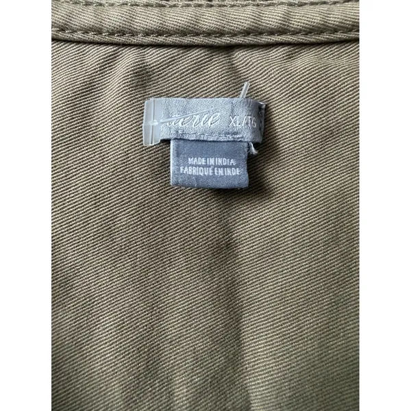 Aerie Womens XL Utility Jumpsuit‎ Olive Green Button Front Cotton Twill Jogger - Image 5