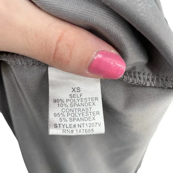 NUDE Apparel Co. Velour‎ Front Tie Knot Pullover Top Gray Size XS - Image 9
