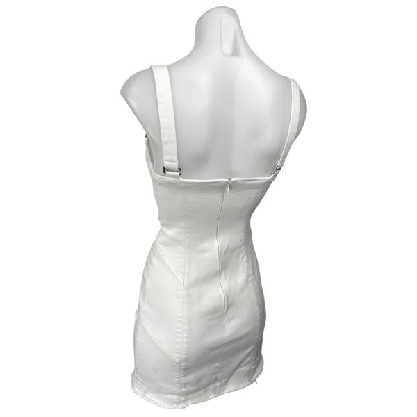 For Love & Lemons Monica White Hook Sleeveless Cami Tank Bodycon Mini Dress XS - Image 3