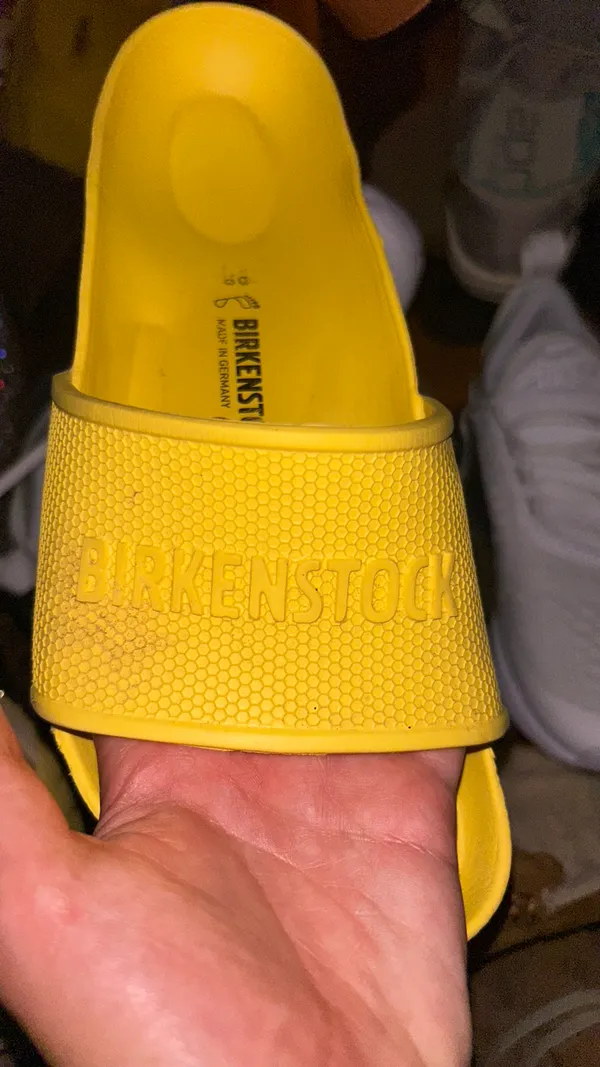 Yellow Birkenstock Rubber Sandals - Image 3