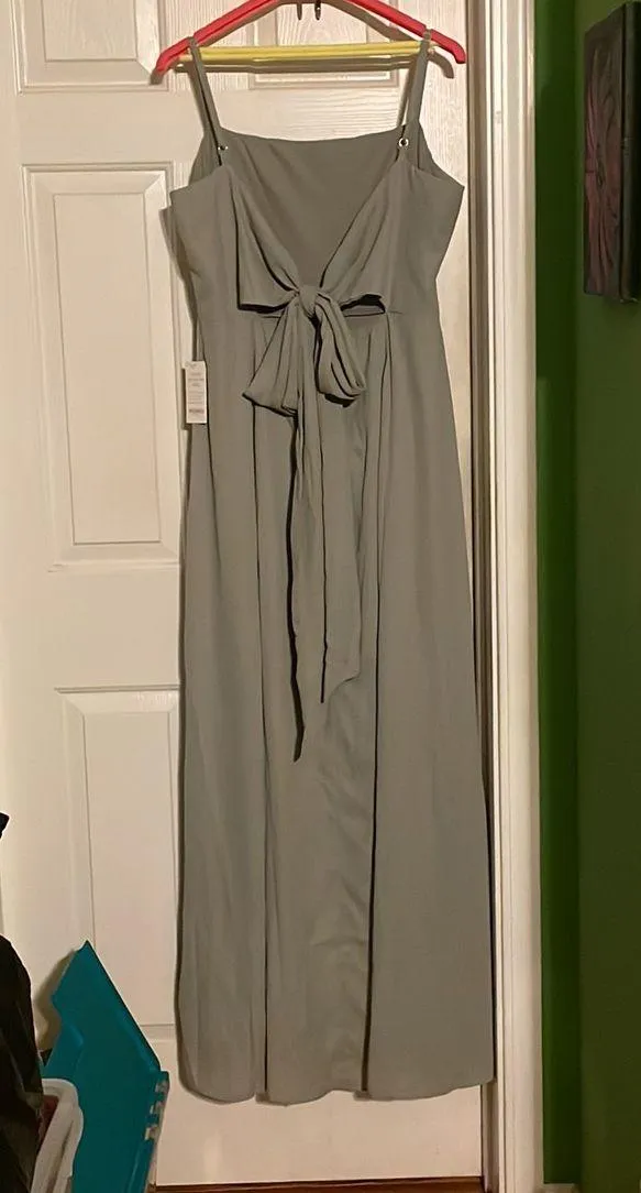 Show Me Your Mumu Lauren Tie Maxi Dress in Deep Sage Chiffon $148 NWT XXL - Image 4