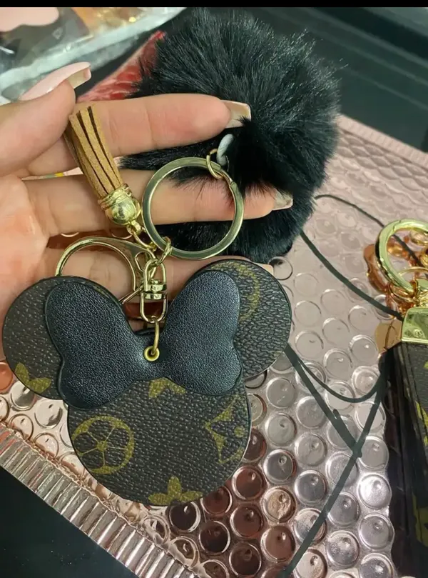 Cute mini Keychain Set with pom-pom Includes pom-pom and tassel. New - Image 2