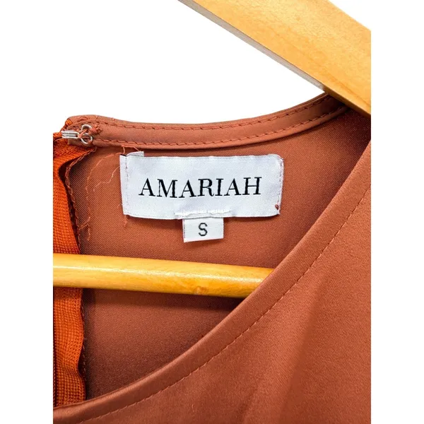Amariah Aphrodite Maxi Dress Coffee‎ Brown Modest Long Sleeve Womens Small - Image 7