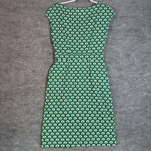 Boden Size-4R Womens Florrie Jersey Dress Cotton Green Short Sleeve - Image 3