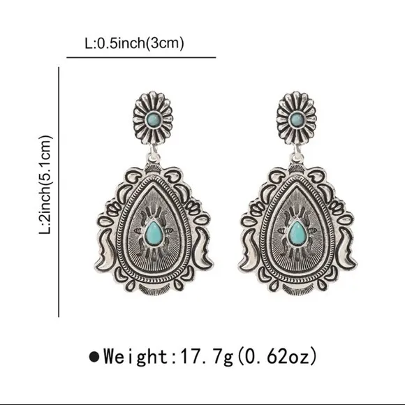 Western Earrings Silver - Image 7