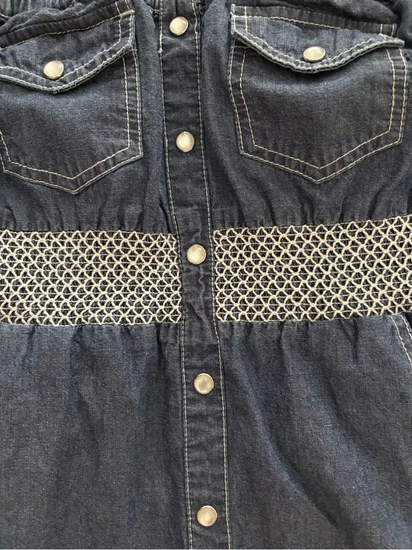 American Rag Strapless Denim Button-Front Dress in Blue - Image 3