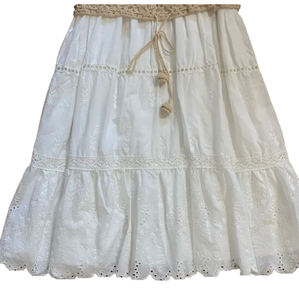 ANTHROPOLOGIE Beckett Crochet Beige Sleeveless Eyelet Midi Dress - Image 6