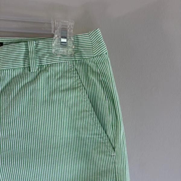 Ralph Lauren‎ Active Green White Pinstripe Golf Shorts Women 6 Seersucker Style - Image 11