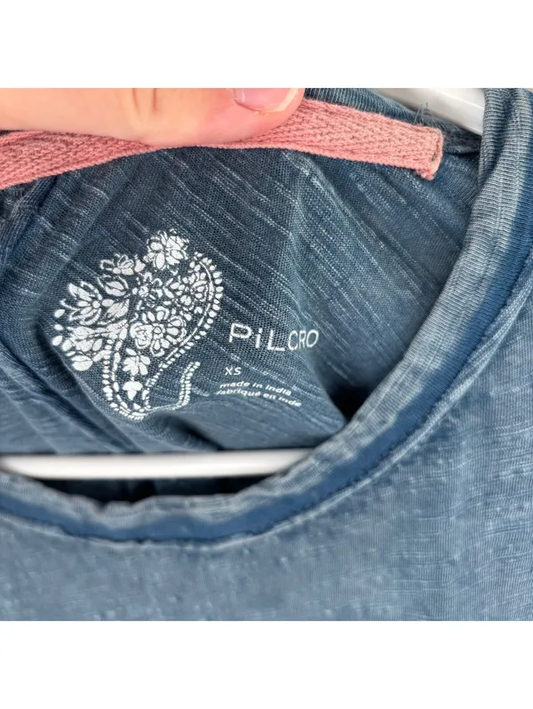 Anthropologie Pilcro EUC Women's Blue 100% Cotton Short Sleeve Tee Size XS - Image 2