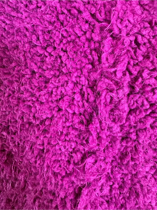 Free People Furry Time Fuchsia Hooded Zip Jacket Fuzzy Boucle Size M - Image 7
