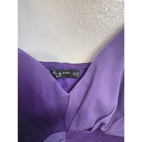 Vintage Y2K Ruby Rox Purple Ombre Glitter Dress Ruched Fairy Whimsigoth Size M - Image 3