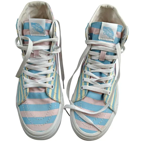 Vans Sk8-Hi Top Pastel Striped 721356 Patchwork M7.5 W9 Skate Shoe Sneaker - Image 2