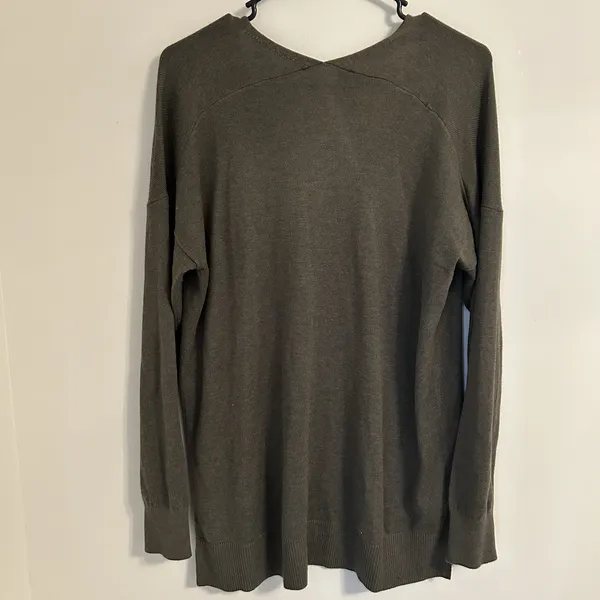 Loft Soft Knit V-Neck Pullover Lightweight Sweater Shirt Olive‎ Green Size M - Image 5