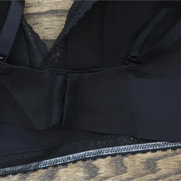 NWT Maidenform Womens Lace Trim Triangle Rib Bralette Black 2XL - Image 5