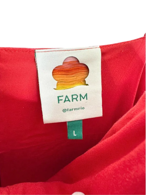 FARM RIO Cherry Red Linen Jumpsuit Size L - Image 6