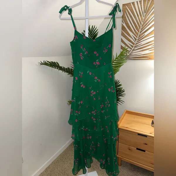 Revolve Flynn Skye Leona Midi Green‎ Floral Dress XS - Image 5