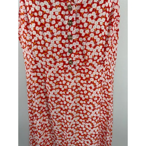 Lulus‎ Red Floral Daisy Ruffle Midi Dress Women Small Cottagecore Boho Romantic - Image 6