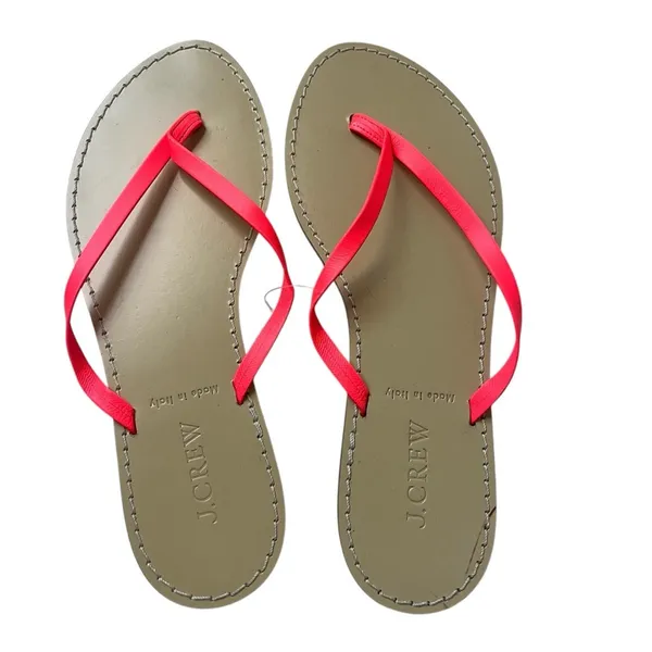 J. Crew leather Thong Sandals Neon pink Sz 6 FINAL PRICE - Image 6