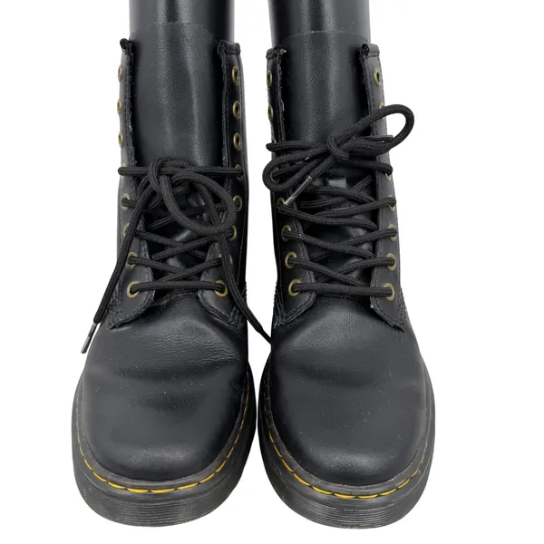 Dr Martens Zavala‎ Black Leather Combat Boots Womens 8 Lace Up Whimsigoth Punk - Image 2