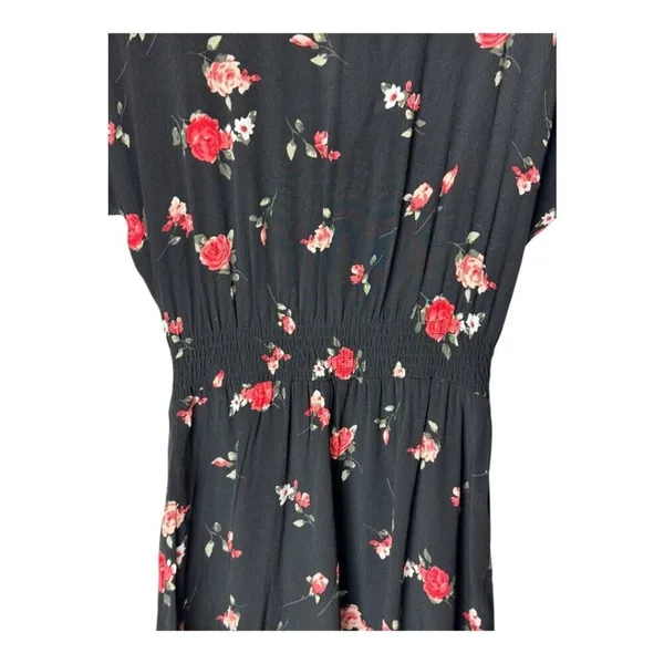 FRNCH Paris Dress Women Small Black Red Floral‎ Print Fit And Flare Mini Boho - Image 9