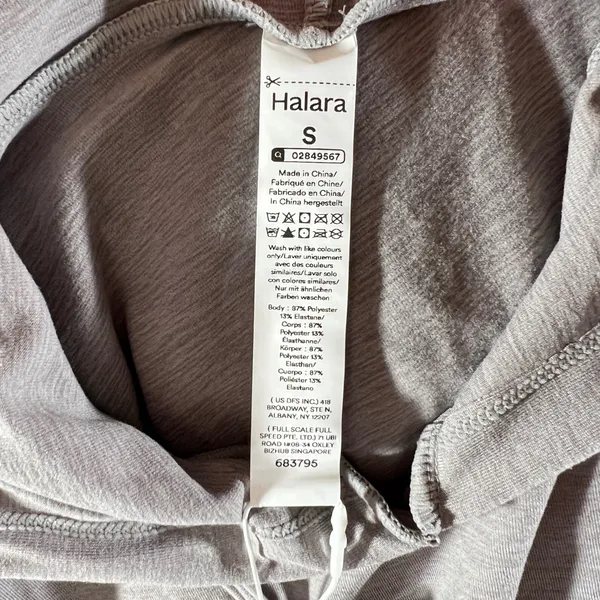 973 | NWT Halara Sleeveless Cropped‎ Drawstring Hoodie Mauve Gray Womens S - Image 6