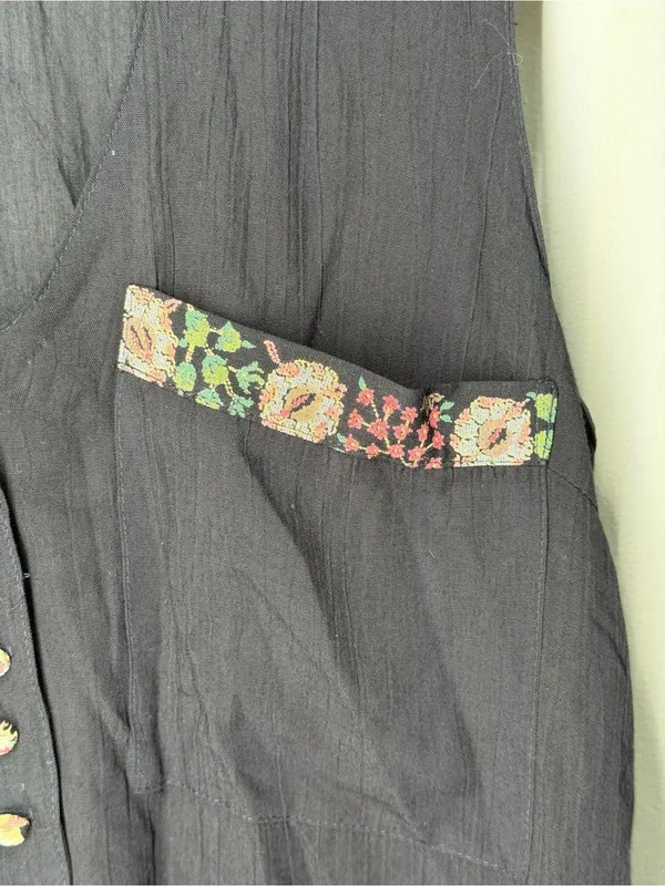 Vintage 90s Platinum Dorothy Schoelen Button‎ Up Vest Tank Artsy Lagenlook Boho - Image 4