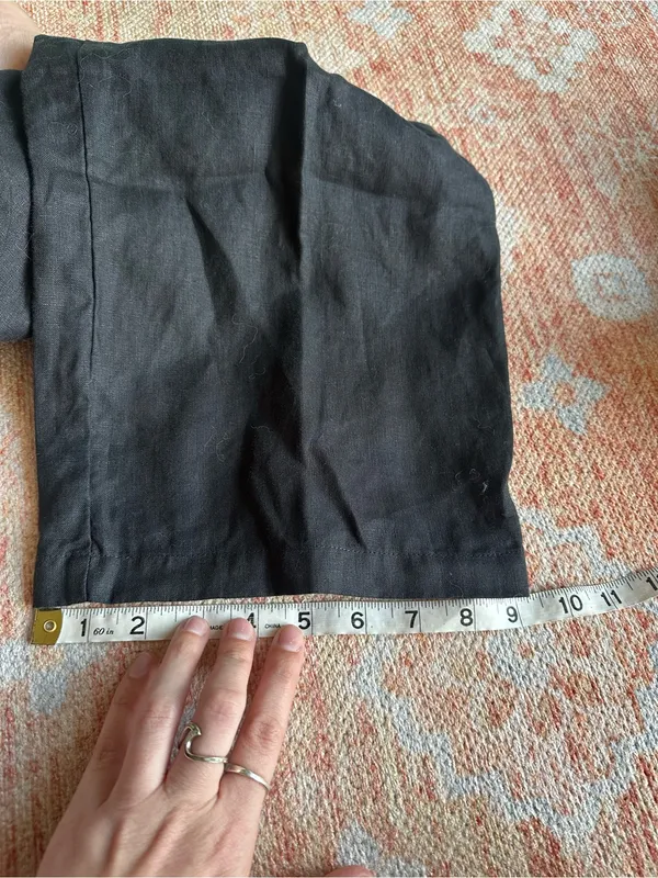 Quince 100% European Linen Pleated Trouser black size 10 - Image 9
