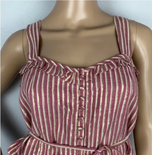 Revolve Tularosa Gold Stripe Corset Style Crop Blouse Size S - Image 4