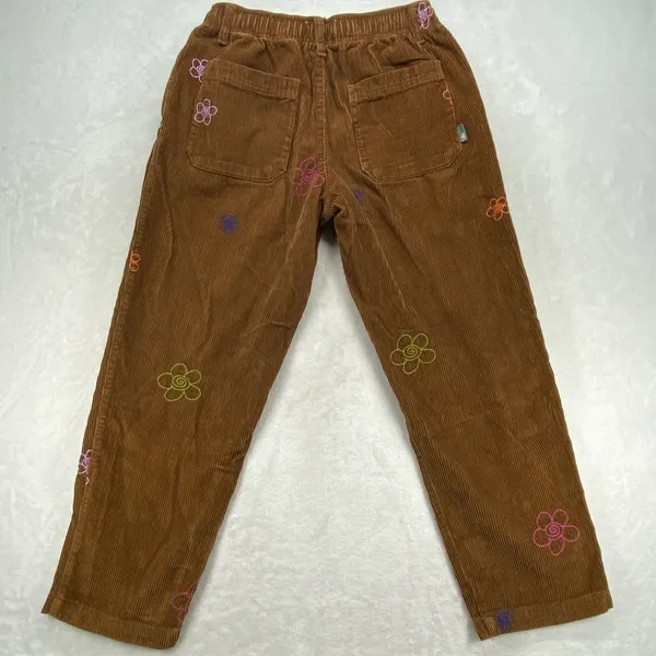 Urban‎ Outfitters Corduroy Pants Floral Embroidered Casual Brown Pants Small - Image 9