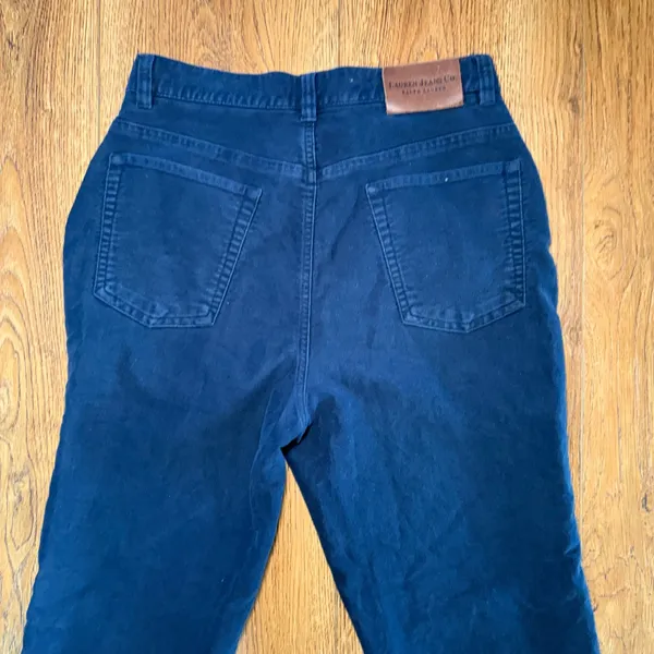 Lauren Jeans Co Navy Blue Twill Pants Womens 8 High Rise Straight Leg Cotton - Image 8