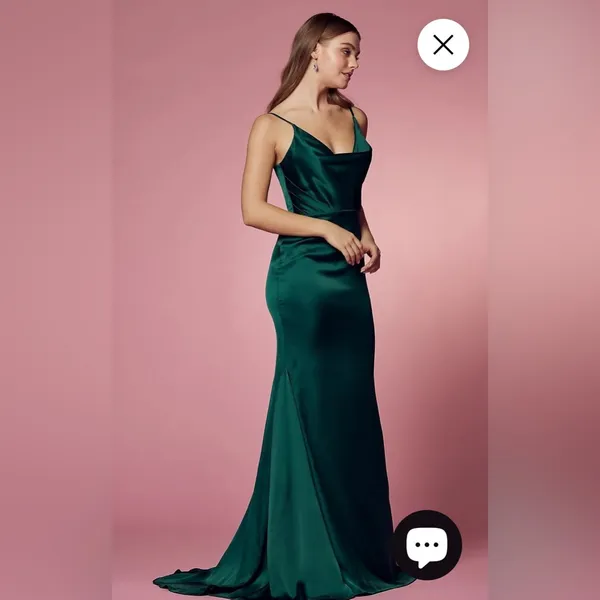 NWT NOX ANABEL‎ Simple Long Classic Dress with Cowl V-Neck in Green Sz 4 $249 - Image 5