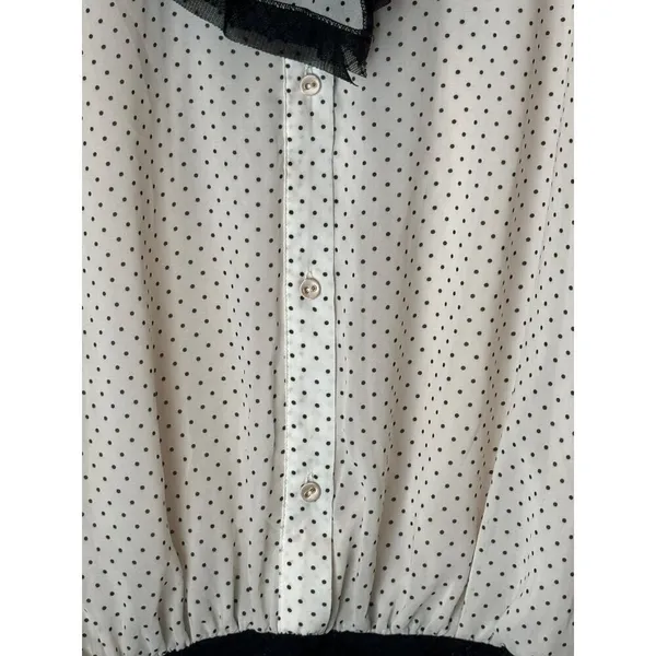 HAH Hot As Hell Bodysuit Women Small Black White Polka Dot Heavy Knecking‎ NWT - Image 10