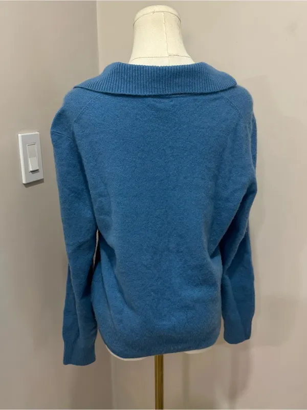 Prive 100% Cashmere Blue Sweater XL - Image 4