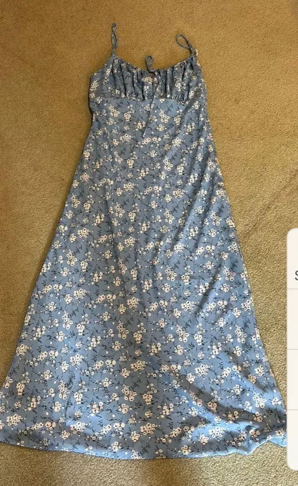 Blu Pepper Light Blue Floral Spaghetti Strap Maxi Dress - Image 6