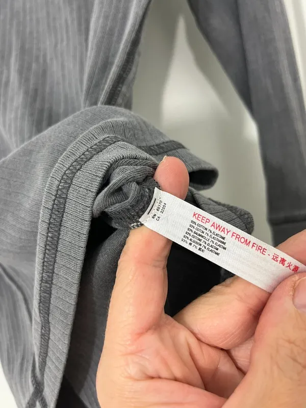 Free People XS Grey Ribbed Mock-Neck Long-Sleeve Top - Image 4
