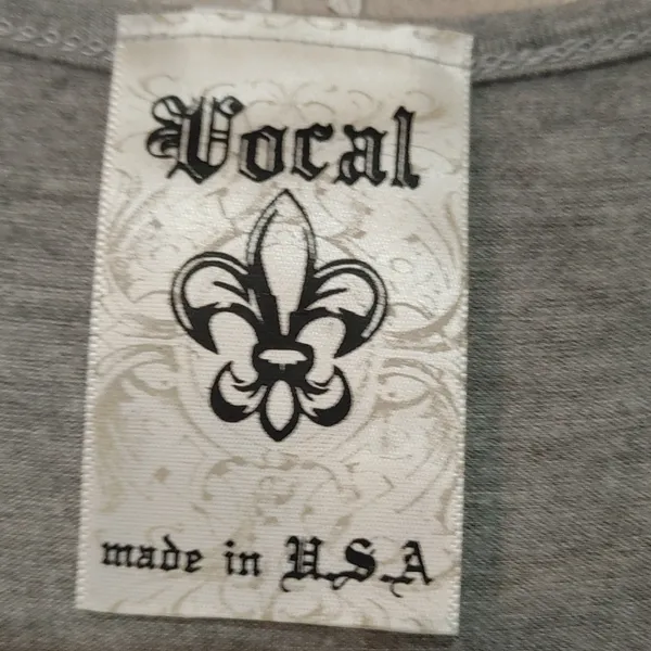 VOCAL Grey and Black Aztec Embroidered Tank with Lace and Jewel Detail - Image 5