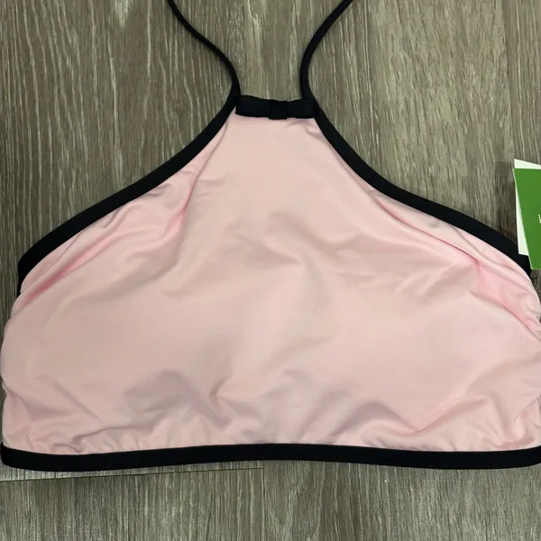 Kate Spade Plage Du Midi Halter Bikini Set Blossom Pink Black XS Preppy Coquette - Image 3