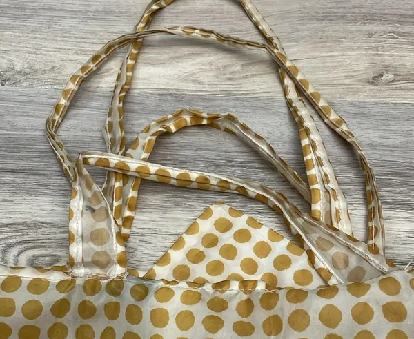 Ikea Gold & White Polka Dot SKYNKE Reusable Shopping Bag Approximately 14"X14.5" - Image 4