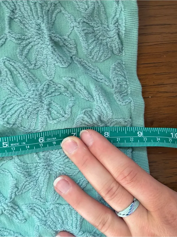 Anthropologie Mint Textured Floral Tank - Image 4