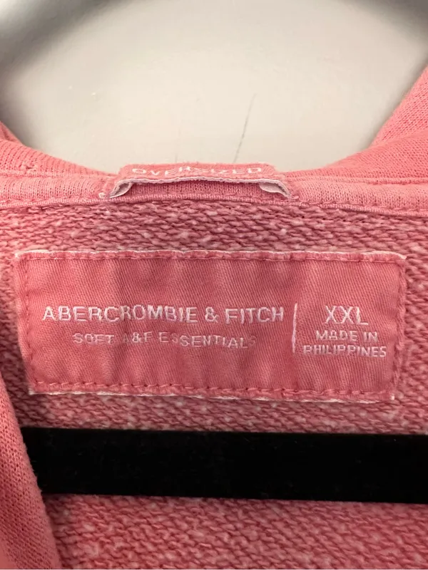 Abercrombie & Fitch Oversized Hoodie Sweatshirt Pink Coral XXL - Image 7