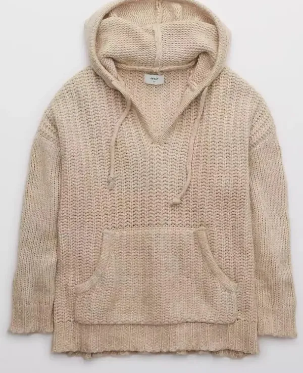 Aerie Chunky Street Knit Hoodie Pullover - Image 3