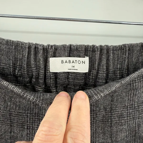 Aritzia Babaton Conan Wool and Cashmere Gray Plaid‎ Pant Size 14 - Image 3