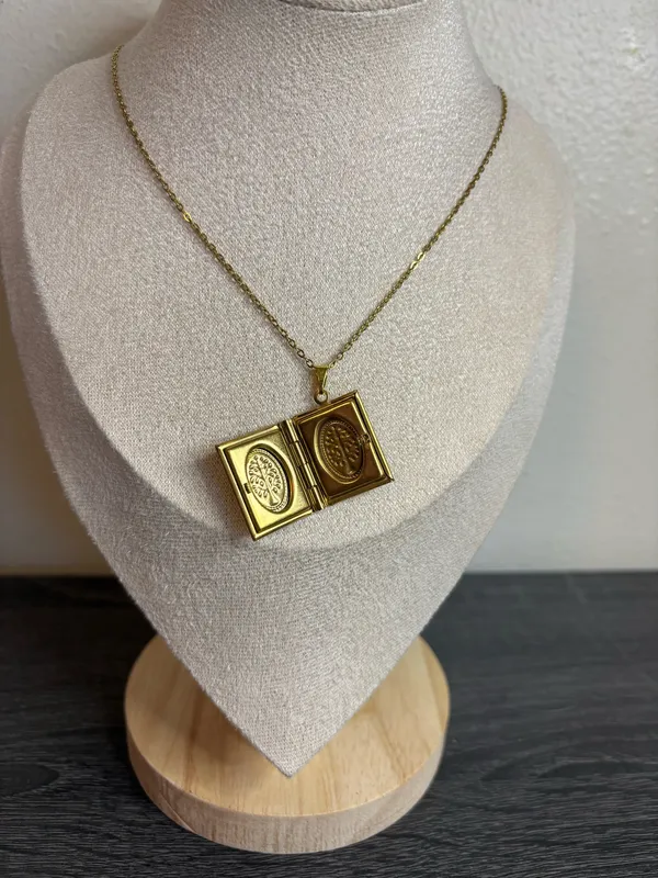 Handmade Gold Book Locket Necklace | Waterproof & Tarnish Resistant - Image 5