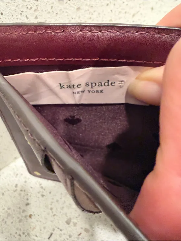 Kate Spade New York Nadine Bifold Wallet Merlot Maroon Leather Classic EUC - Image 8
