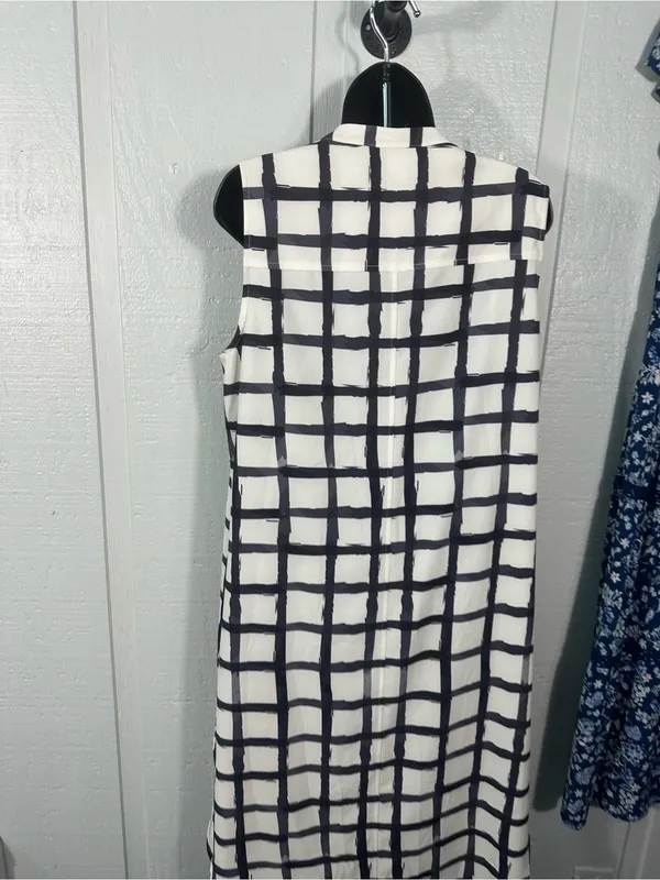 Crosby Black and White Button Down Dress Size Large EUC - Image 11