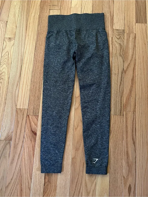 Gymshark Gray Seamless Workout Leggings Small Logo Pilates Gym Athletic Training - Image 4