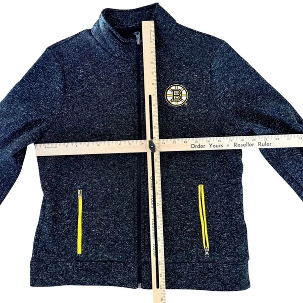 G-III Boston Bruins NHL Hockey Gray Marled Full Zip Jacket Sweatshirt size L - Image 6