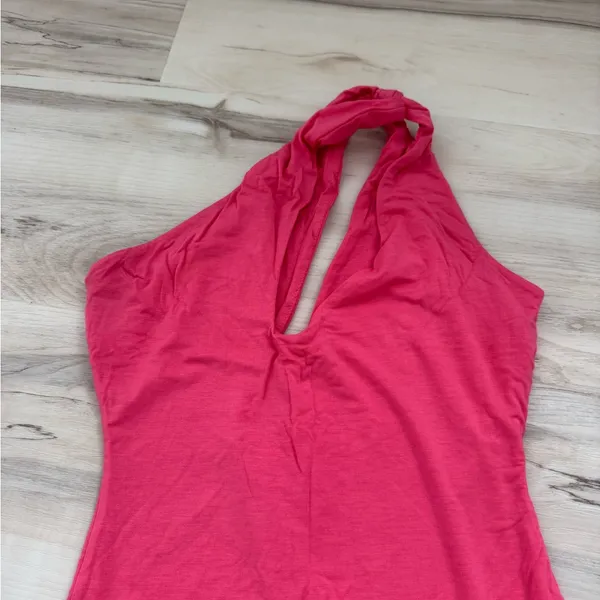 Pink One Shoulder Bodycon Dress - Image 2